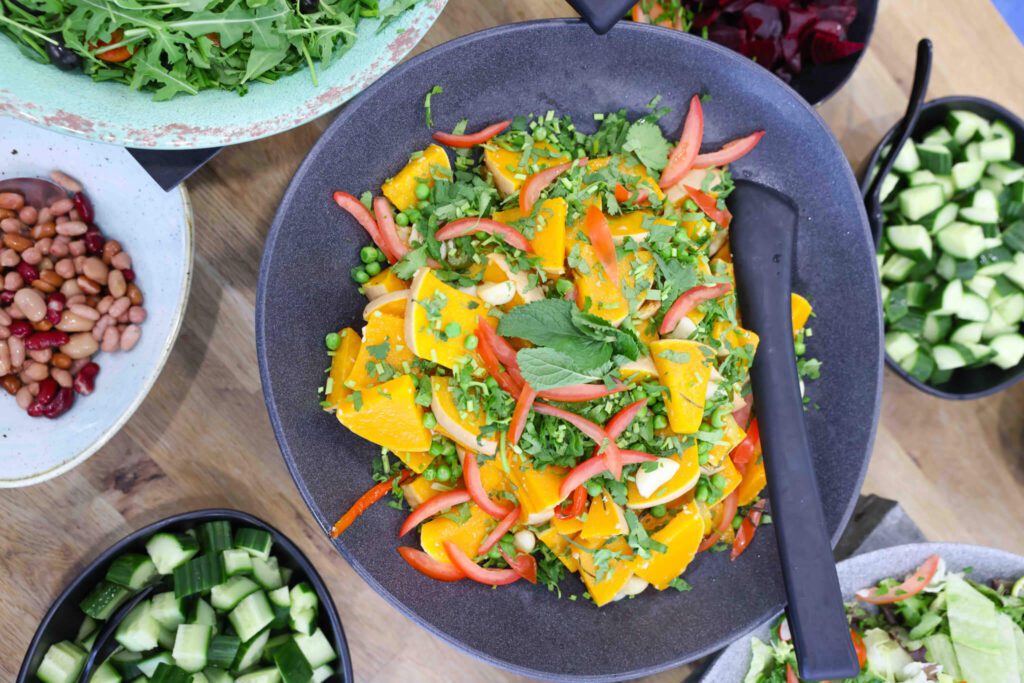 Healthy food pasta plate